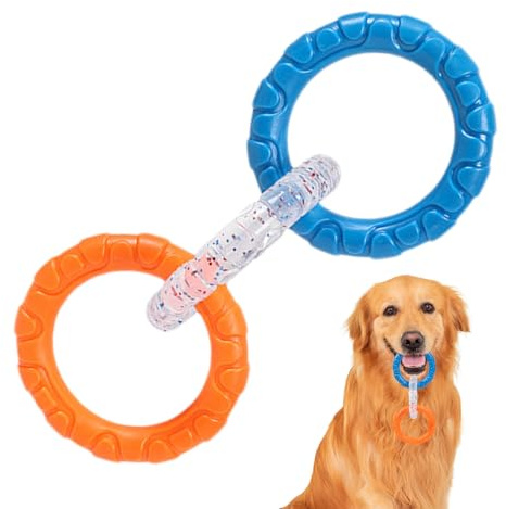 Tug Rings For Dogs | 3 Rings Puller Dog Bite Toy,Pet Supplies, Promotes Teeth Care, Exercise Equipment, Outdoor Teether For Indoor Backyard Play