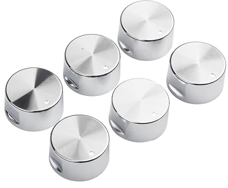 Hkfgdjdl Durable Knobs,6 Pieces Metal Knob Control Knobs Metal Kitchen Appliances Handle for Cooktops