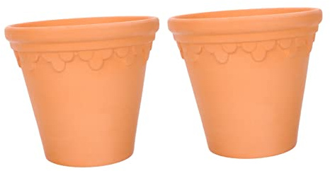 Warmhm 2pièces Pot De Fleurs Terre Cuite Contenant à Fleurs Terre Cuite Pots Argile
