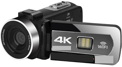 JOJIDE Videocamara, Cámaras de Video 4K Stream Auto Focus 4KMP Videocámara Digital Cámara Lenta Micrófono Vlog Grabación Videocámara Webcam(16G SD Card,Standard)