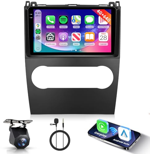 Hodozzy 4G+64G Autoradio per Mercedes Benz Classe A B B200 W169 A160 A180 A200 A220 2008-2012 Android 9 Pollici InCell Touchscreen Carplay Wireless Android Auto, Radio 2 Din GPS Bluetooth WiFi RDS