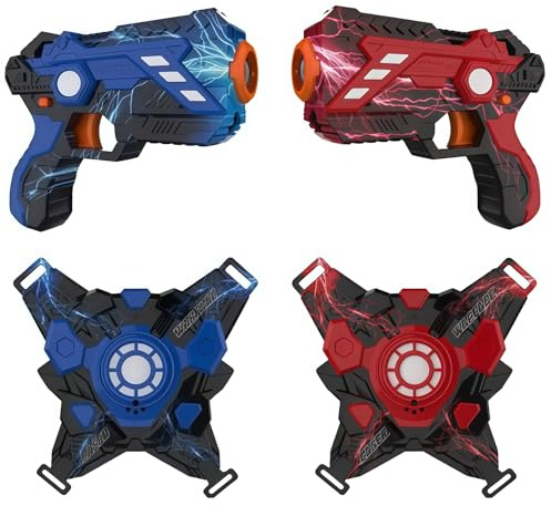 Laser Tag, Lasertag Set Spielzeug Pistole– 2 Pack Laser Tag mit Empfängern für Kinder Erwachsene, 2.4GHz Daten-Sync-Anzeige Spiel, Spaß Spielzeug Alter 6-12+ Jungen Mädchen ﻿