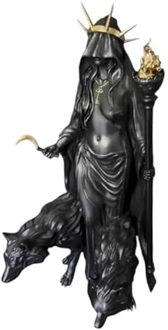 zeryor Hecate Statua della dea greca, strega della notte, gotica in resina, scultura magica multiuso, ornamento decorativo per casa e scrivania (C, 16 x 5 x 5 cm)