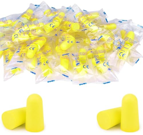 Ohrstöpsel zum Schlafen, 50 Paare Ohrstöpsel für Nachtruhe und Lärmreduzierung aus PU-Material mit Einzelverpackung, Ideal für Studenten, Büroangestellte und Reisende zur Geräuschkontrolle