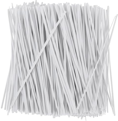 GAROZATION 1000 Fascette Fermacavi Piccole Bianche in Plastica Anima in Ferro, Fascette per Cavi Alta Resistenza per Gestione Cavi Elettrici e Giardinaggio, Uso Domestico e Professionale