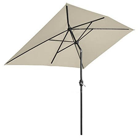 Garden Parasol Outdoor 2x3M Parasol Patio Sun Shade Garden Umbrella Crank Rectangular Cream Patio Umbrella Garden Umbrella Sun Shade Canopy