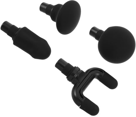 4 Stück Massageköpfe für Tiefengewebsmassage aus Silikon Schwarz | 12–13 Mm Aufsätze für Muskelmassagegeräte, Ersatzköpfe für Massagepistolen, für Training und Zuhause