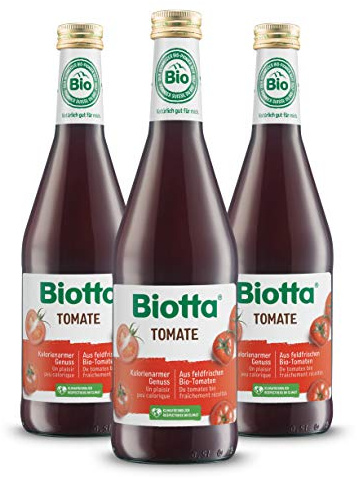 BIOTTA - Jus de Tomate assaisonné au jus de Citron, sel marin - Préparation à base de tomates 100% bio - Riche en vitamines A, C et en nutriments - Antioxydants - 500ml - Lot de 3