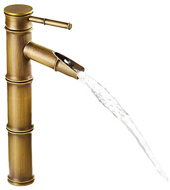 Ayl, rubinetto miscelatore per lavandino, in pieno rame anticato color bronzo, stile vintage, da cucina, bagno, hotel, Rame, 3 Joints Break Mouth