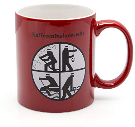DFV Feuerwehr Becher rot Porzellanbecher Kaffeeentnahmestelle mit DFV Feuerwehr Signet