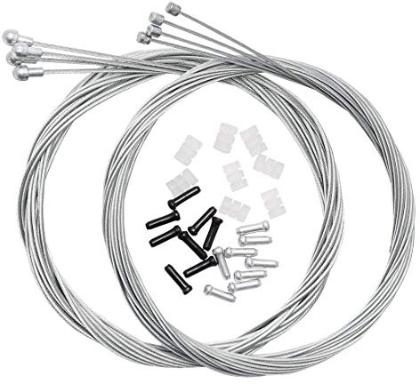Dymoece Bicycle Derailleur Shifter Cables Brake Cables Set for Shimano Sram Road Mountain MTB Bike (for Road Bike)