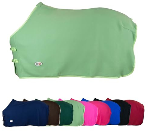 RL24 - Abschwitzdecke Basicline – Pferdedecke – Hellgrün – 85cm | Transportdecke mit Schweifkordel, Widerristpolster & Metallverschluss – atmungsaktive Fleecedecke – Pferde Zubehör
