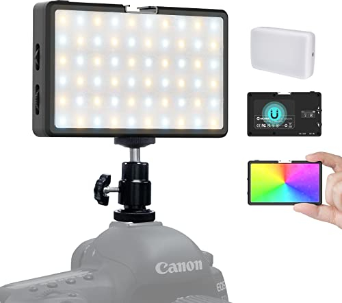Moman Led RGB Fotografia, Luce Video ML8RC Faretto per Foto Colore con Funzione Power Bank 2500K-9000K CRI 96+ Pannello Fotocamera DSLR 187g Ricarica di Type C