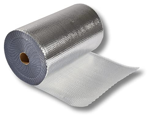 1 x Rolle Luftpolsterfolie alukaschiert - Für Tragflächentaschen & Flügeltaschen - Modellbau Segelflugzeug - Isolierfolie/Thermofolie - Silber ALU - 250 µ Folienstärke 3-lagig (60 cm x 50 m = 30 m²)