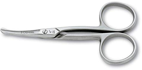 3 Claveles Tijeras para uñas de bebe con punta fina y curvada segura, de 10 cm 4, Brillo (28088)