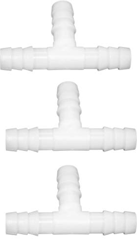 JoyTube Plastic 3/4 ID Hose Barb Fittings, Equal Barbed Tee Pipe Connectors 3 Way Joint Splicer Mender Union Adapter for Boat Aquarium, Pack of 3
