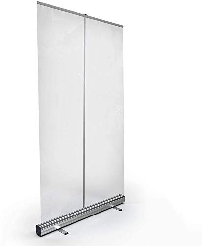 Roll up The Transparent Banner，Sneeze Guard Screen，Social Distancing Screen，Spit Protection，Floor Standing Transparent Partition Screen，Floor Standing Sneeze Guard/B / 80×180cm