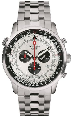 Swiss Alpine Military Herren Uhr Chronograph Analog Quarz 7078.9132SAM Edelstahl
