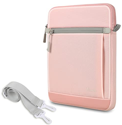 SIMTOP Borsa Per Tablet 11 Pollici Con Tracolla, Compatibile iPad Air (3a, 4a e 5a Generazione) iPad Pro 11, in Poliestere Con Cerniera, Rosa
