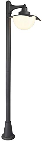 etc-shop Sockelleuchte Außen rund Sockellampe Aussenbereich Aluminium Terrassen Standleuchte, Druckguss anthrazit, 1x E27, BxH 20x110 cm