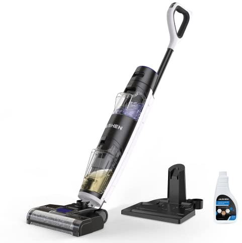 JASHEN F12 Nass Trockensauger, Selbstreinigungsfunktion, 800ml Frischwassertank, Waschsauger mit Standfunktion, LED-Display, Wischsauger mit Akku für Hartböden & Parkett, Saugwischer kabellos