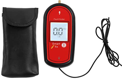 Elektrozaun-Spannungsprüfer MLD 004F Elektronischer Weidezaun-Tester LCD-Bildschirm Digitaler Elektrozaun-Tester Fehlerfinder Digitaler Elektrozaun-Spannungsprüfer 15KV mit (Rot)