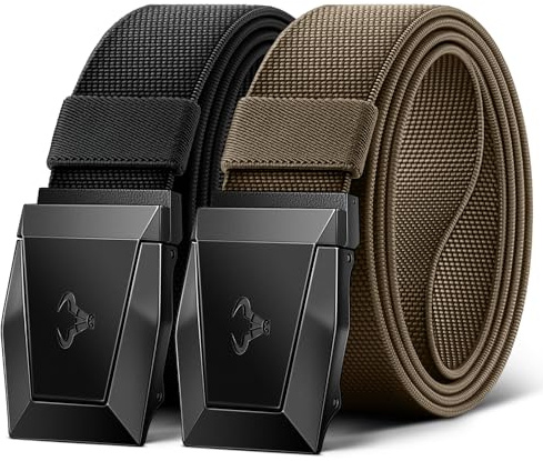 KEMISANT Taktischer Gürtel 2er, Gürtel Herren Arbeitsgürtel 38mm | Herren Militärgürtel für Wandern,Schnellverschluss mit Metallschnalle