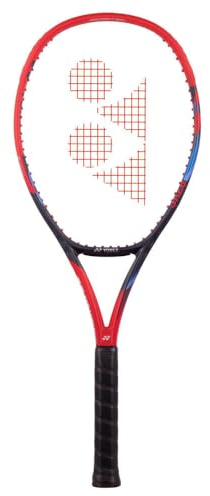 Yonex Vcore 100 (300G) Scarlet unbesaitet, 300 g, Tennisschläger, Wettkampfschläger, Rot – Blau