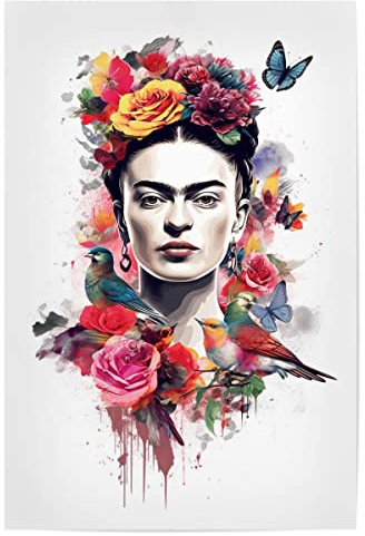 artboxONE Poster 90x60 cm Floral Frida Kahlo Flowers hochwertiger Design Kunstdruck - Bild Frida Kahlo bunt Creative