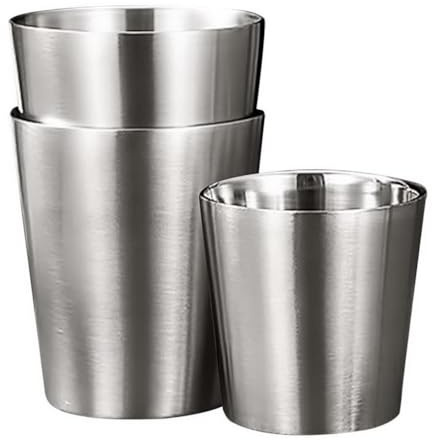 ACMEDE 3PCS Mug inox, Tasses à café en Acier Inoxydable Tasse de Voyage, Gobelets tasses à boire à double paroi verres à bière Convenant à Toutes Les Boissons Froides ou Chaudes 175ML+260ML+300ML