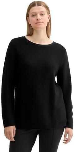 TOM TAILOR Pull Plussize pour Femme, 14482 - Deep Black., 48