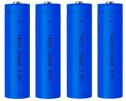 14500 Pilas Recargables, 3.7V 800mAh 14500 Baterías 14500 de Litio Batería Gran Capacidad Top Botón Li-Ion Bateria para Linternas LED, Linterna Frontal, Dispositivos Electrónicos