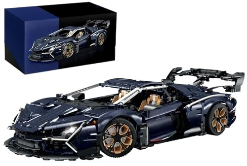 Technik Auto für Lambo Aventador SVJ, 1:8 Groß Auto Modellbausatz, 3851 Teile MOC Klemmbausteine Rennauto Set, Automodell Sammlerstück Geschenk für Autofans, Mit Originalverpackung