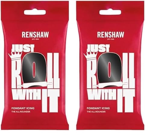 Renshaw Just Roll With It Fondant Icing - Jet Black, 250 g (Pack of 2)