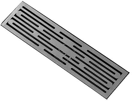 Duschablauf, Linearer Duschablauf mit abnehmbarem Gitter, Verstellbarer rechteckiger Bodenablauf mit Haarfänger for Badezimmer (Farbe: Grau, Größe: 11,8 x 3,9 Zoll) (Color : Gray)