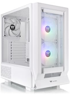 Thermaltake Ceres 350 MX Snow White ATX Midi Tower 2 Front Panels (Tempered Glass/Mesh) Hidden Connector Support 2 x 140 mm ARGB USB-C Quiet Airflow