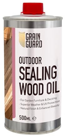 GRAIN GUARD Sealing Oil for Wood | 500ml | Protects Against Weather & UV | For Garden Furniture & Decking | Teak & Danish Oil Blend