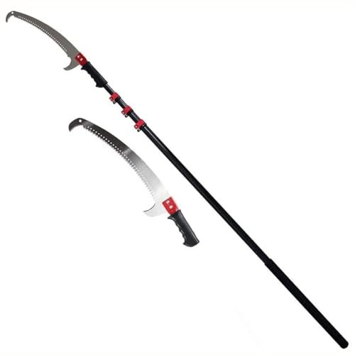 Telescopic Pole Saw Long Reach Pruning Saws 7.2m/24ft, Extendable Gardening Tool Tree Pruner Saw for Pruning and Trimming Branches Leaves