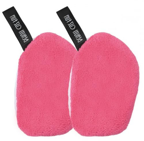 2 Pezzi Dischetti Struccanti Lavabili, 11,5 cm Dischetti Struccanti Doppia Faccia, Soffio Detergente Viso Riutilizzabili, Panni per la Pulizia per Cura della Pelle Pulizia del Viso, Rosa