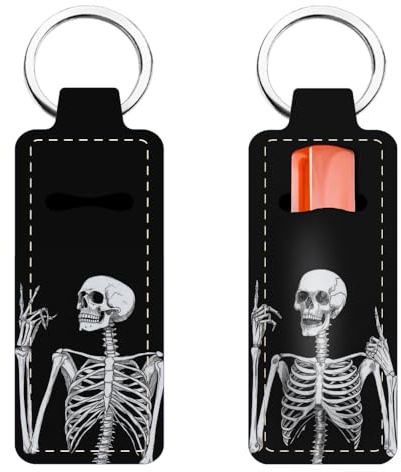 FREEBLOSS 2Pc Porte Clé Rouge a Lèvres Porte-Rouge a Lèvres Porte-Clé Porte-Rouge a Lèvres Mort Porte-Clé Baume a Lèvres Pochette Portable pour Baume a Lèvres pour Femme