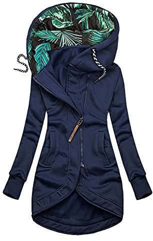 Giacche da donna – Parka da donna con cappuccio in pelliccia con cappuccio con stampa floreale, capispalla a maniche lunghe, cappotto di media lunghezza da donna con cappuccio con zip slim fit giacche