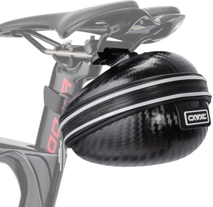 CXWXC Sacoche de selle de vélo avec réfléchissante, imperméable, construction légère, rigide 3D, sacoches de selle de vélo pour VTT