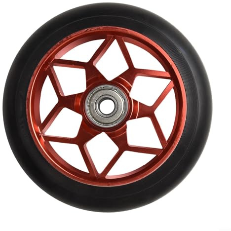 110 mm Roller-Räder, Stunt-Scooter-Ersatzräder, Aluminium-Legierung, hohe Elastizität, PU-Reifen (rot)
