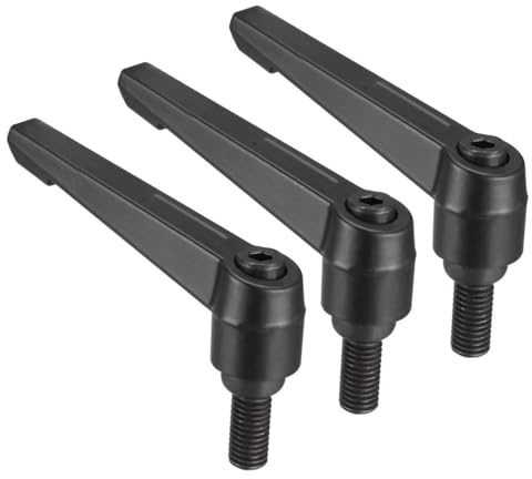 TA-VIGOR 3Pcs Adjustable Clamping Lever Handles, M10 x 20mm Locking Quick Release Push Button Ratchet Screw Knobs, Aluminum Alloy Male Thread Stud Bolts Handle for Machinery & Equipment