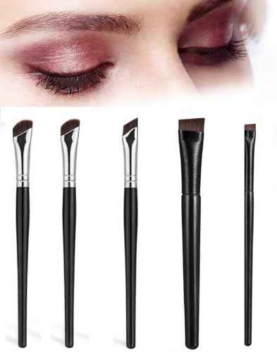 5Pcs Eyeliner Brushes Fine Angled Eye Liner Ultra thin Precision Makeup Brushes Set Eyebrow Brush Sickle Point Eye Line Applicator Tool for Beauty Cosmetic Women