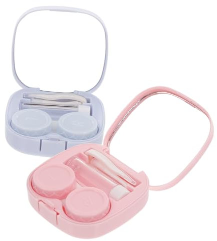 CALLARON 2sätze Kontaktlinsenbehälter Tragbar Kontaktlinsen Aufbewahrungsbox Für Reisen Camping Geschäftsreisen Ausflüge Shopping Zubehör Für Augen