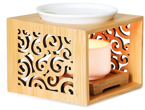 Lampada aromatica, in ceramica, lampada profumata, lampada profumata, lampada a cera profumata, lampada tealight, diffusione attraverso calore delicato per olio profumato e cera profumata