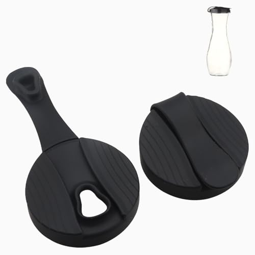2 Pcs Replacement Lids Compatible with Good Season Salad Dressing Bottles, Food-Grade Leak-Proof and Reusable Silicone Salad Bottle Caps Lids for Good Seasons Glass Cruet