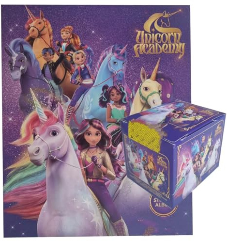 Fantasy Einhorn Sammelspaß Sticker Kollektion 2025 | Stickeralbum + 1x Display je 36x Stickertüten | 180 Sticker & Album zum Sammeln & Tauschen