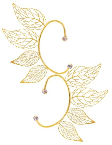 Pendientes de Hoja para Mujer sin Perforación, 2 Piezas Cobre | Ajuste Ligero y Cómodo, Estilo Simple Dorado, para Fiestas y Conciertos